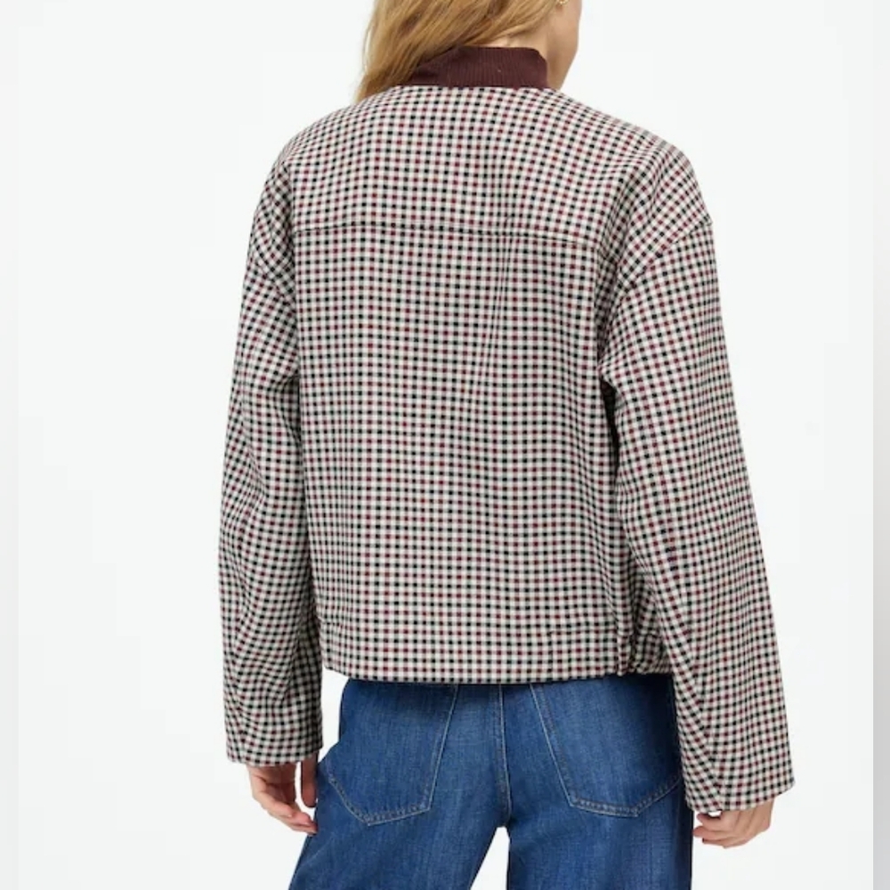 NWT - Madewell Women's Suiting Bomber Jacket - Yarn Dyed Plaid Checkered - XXL